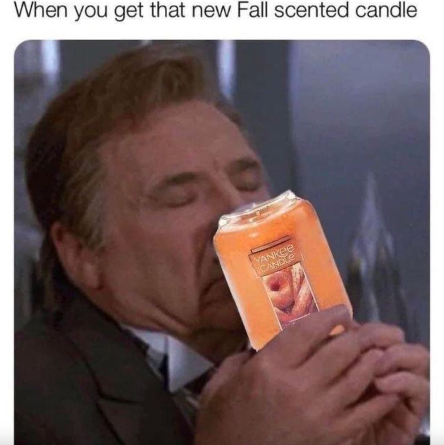 drinking - When you get that new Fall scented candle Yankee Candle